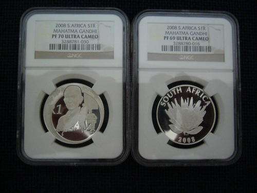 2008 MAHATMA GANDHI S1R PF69 & PF70 ULTRA CAMEO !!! 1ST ON BOB AS A PAIR !!!