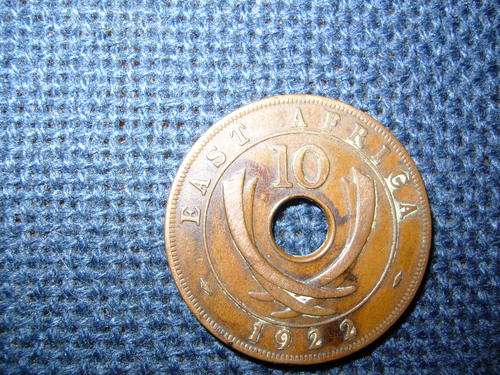 GEORGIVS V REX ET IND: IMP: 1922 EAST AFRICA 10 CENTS CIRCULATED COIN wow CRAZY R1 START wow