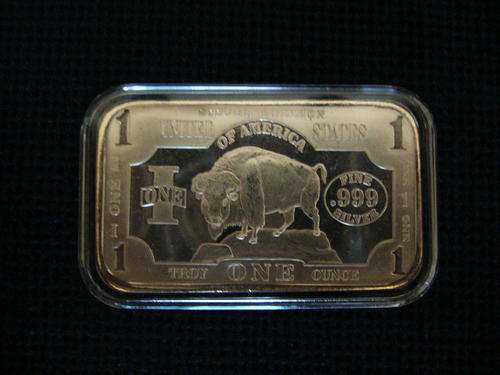 !!! wow !!! .999 FINE SILVER BISON BULLION BAR 1 TROY OUNCE !!! wow !!! 5 HOURS ONLY