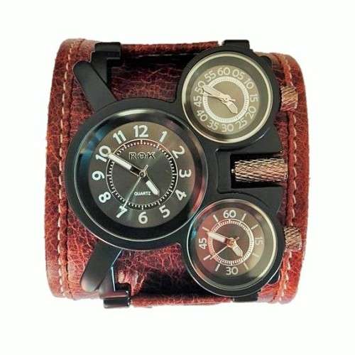ARMO Watch by ROK - Black Dial , Brown Leather , Brown Edging