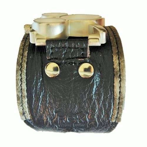 ARMO Watch by ROK - Silver Dial ,  Black  Leather , Grey Edging