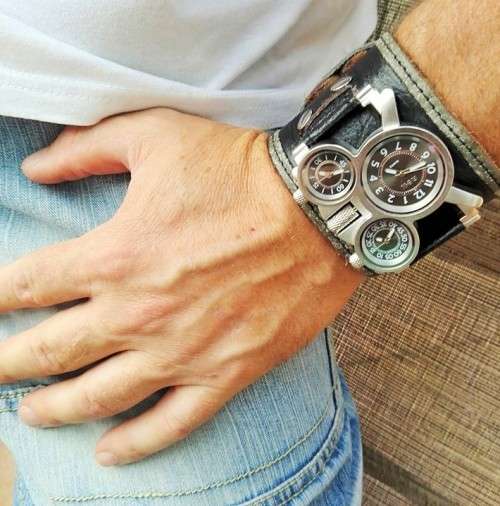 ARMO Watch by ROK - Silver Dial ,  Black  Leather , Grey Edging