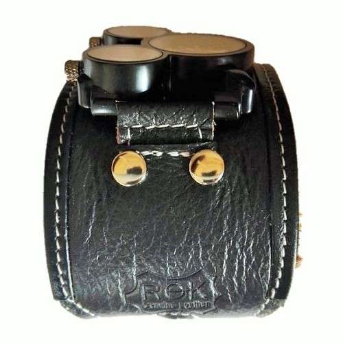 ARMO Watch by ROK - Black Dial ,  Black  Leather , Black Edging