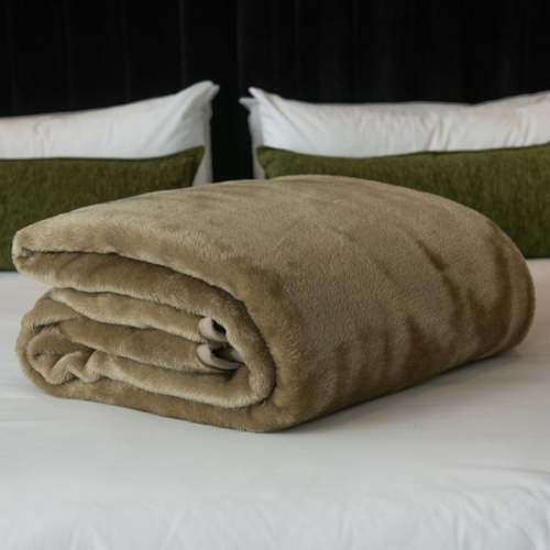 Aranda Belfiore Hotel quality blanket - Khaki