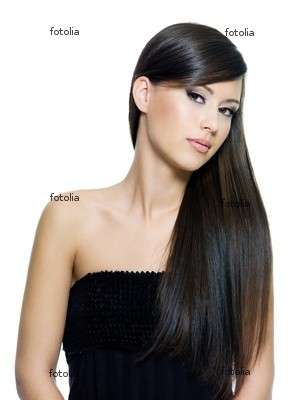 **STRIAGHT*** ONE FULL HEAD ONE PIECE HAIR EXTENSION* DARK BROWN