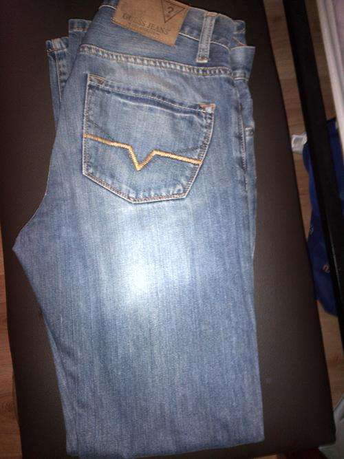 Guess Mens Jeans Rocker(Bootcut / bootleg) ex fashion show  item 30W - Light blue
