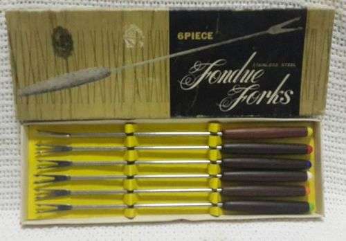 Stainless steel fondue forks by Tivoli