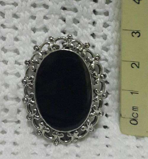 Beautiful black and silver brooch! WOW