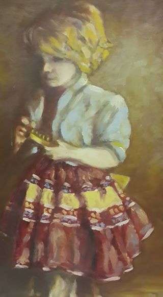 Pretty framed original painting - oil by Hauptfleisch 39 x 50 cm without frame