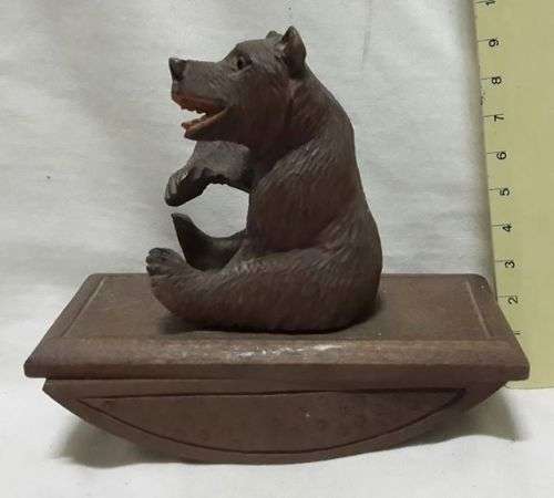 Beautiful wooden brown bear blotter!