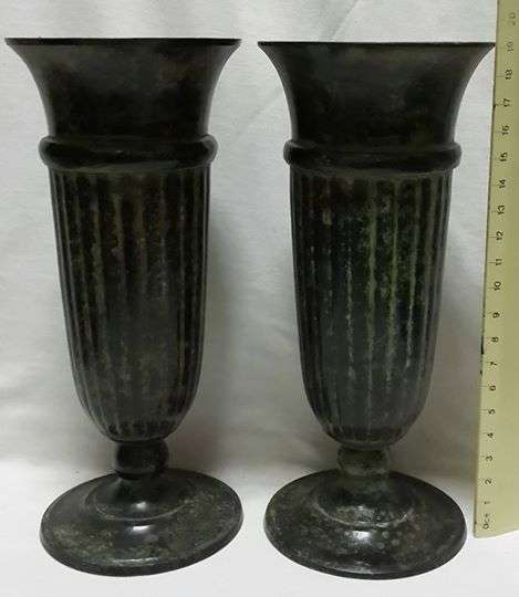 Pair of stunning metal Vases