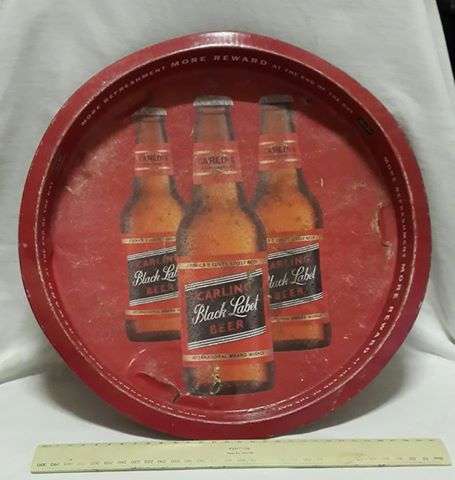 Black Label tin tray