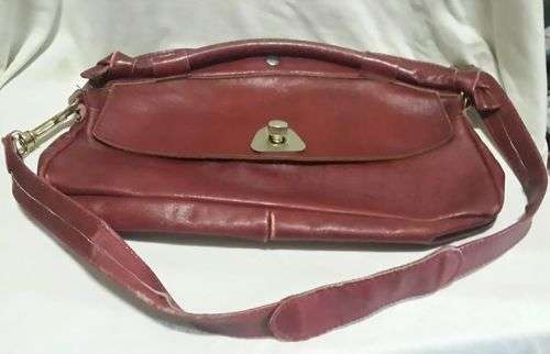 Well used/character Oxblood Leather handbag