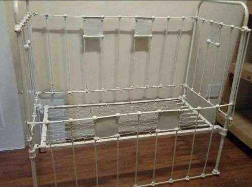 Antique metal cot! LOOK! Perfect for repurposing