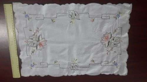 Lovely tray cloth! Detailed!