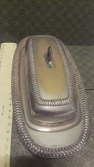 Silver plated dish with glass bowl!