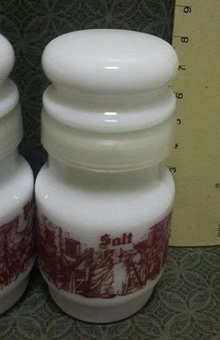Milk glass Salt and Pepper set