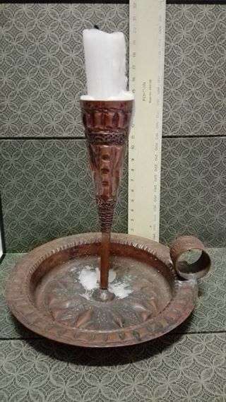 Copper candle holder - handmade