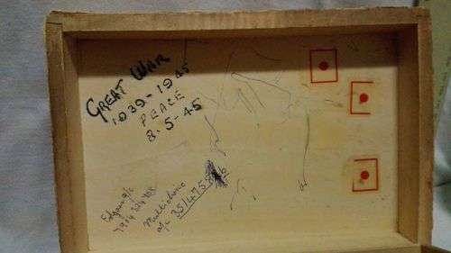 Little wooden box covered with snake and Zebra skin - Trench Art at its best!