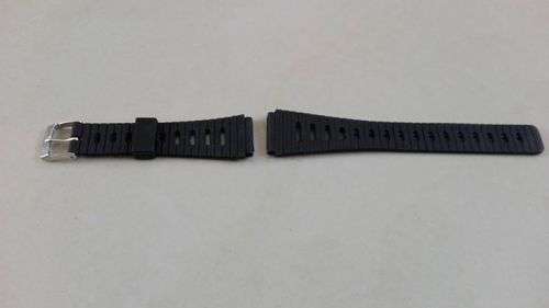 Watch strap 20mm - black rubber/plastic