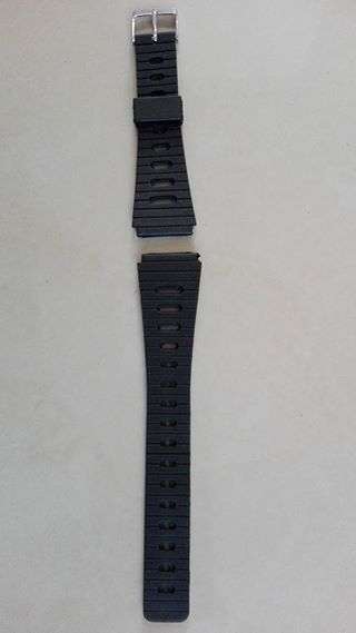 Watch strap 20mm - black rubber/plastic