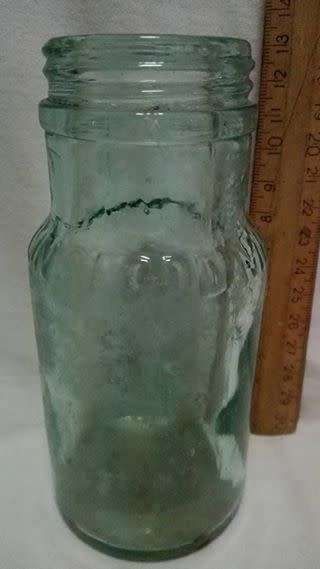 Green glass old bottle