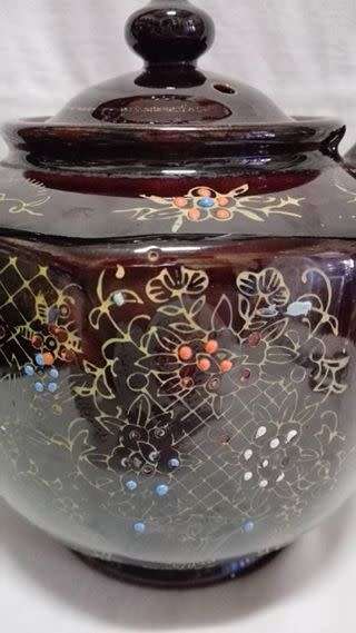 Vintage hand decorated teapot! So Pretty!!