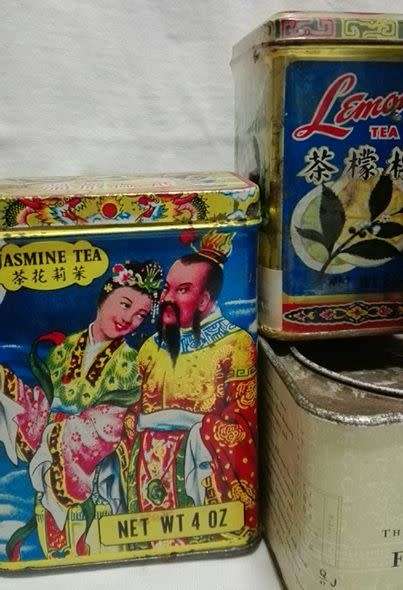 Vintage collection of tea tins - with tea!! 6 tins