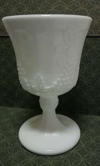 Milk glass footed vase