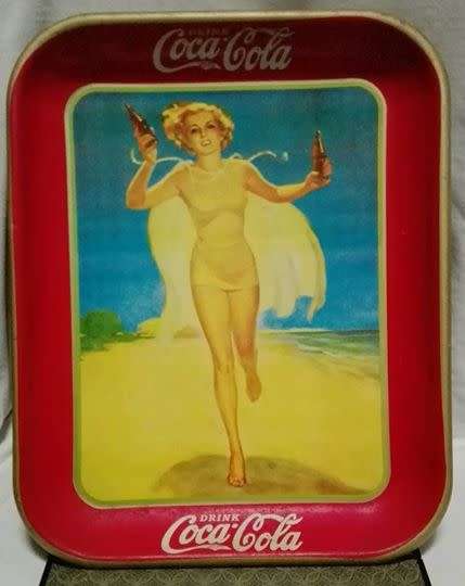 Coca Cola Running Girl Tray 1937