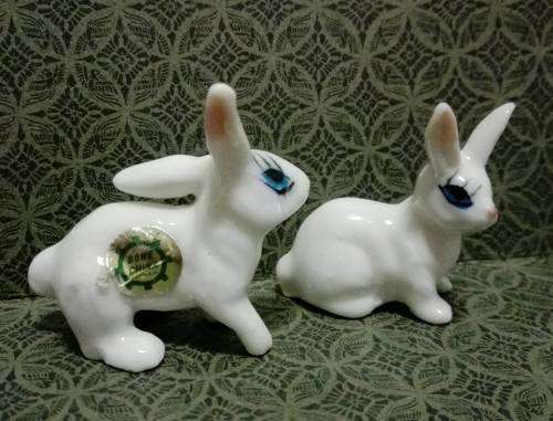 Vintage printers tray ornaments - rabbits