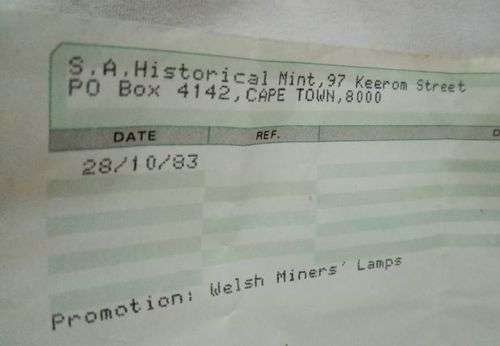 Welsh Miners Lamp - E.Thomas & Willams Ltd (ETW) - Unused - Numbered - Brass with original receipt!