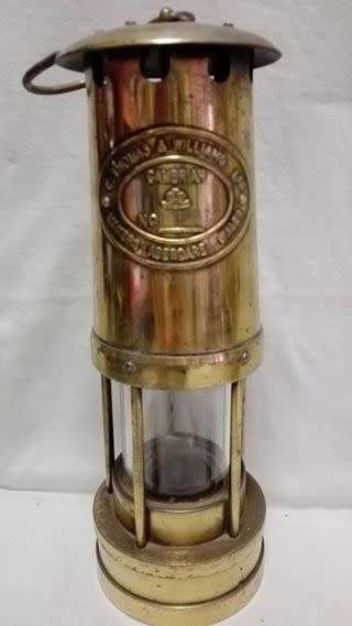 Welsh Miners Lamp - E.Thomas & Willams Ltd (ETW) - Unused - Numbered - Brass with original receipt!
