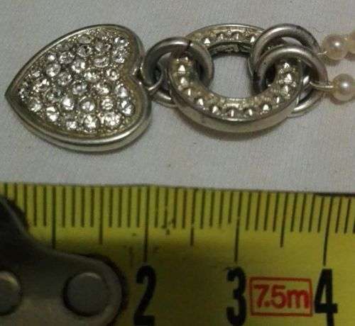 Natural Pearl with Opal and 925 silver heart pendant!! LOOK!!