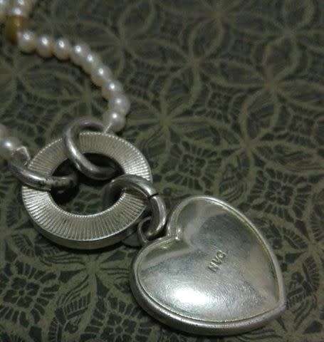 Natural Pearl with Opal and 925 silver heart pendant!! LOOK!!