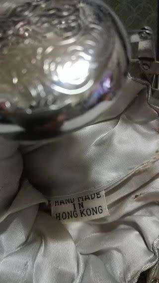 Vintage Gate Top Coin Purse - silver fabric