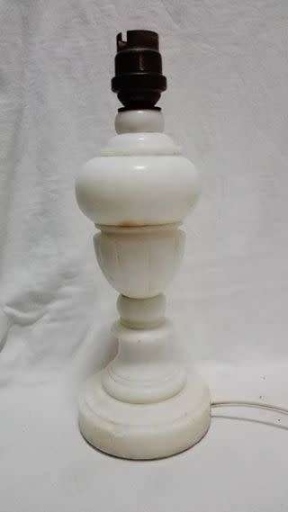 Vintage bedside lamp - marble 25cm high