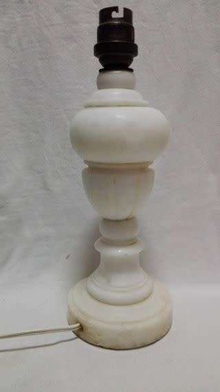 Vintage bedside lamp - marble 25cm high
