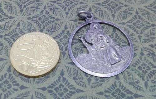 925 Silver St Christopher - vintage