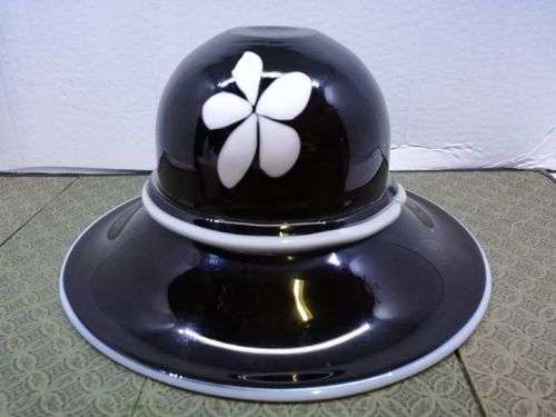 Black and white glass hat!! LOOK!!