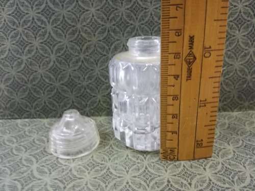 Cut glass salt pot - all glass-top as well