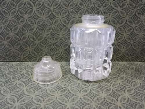 Cut glass salt pot - all glass-top as well
