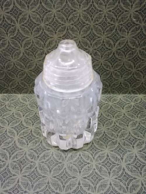 Cut glass salt pot - all glass-top as well