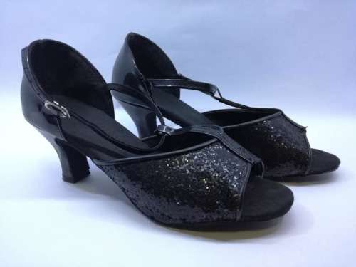 Almost new black dance shoes - leather soles size 5