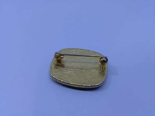 FINE MADE VINTAGE SPANISH TOLEDO DAMASCENE GOLD & NIELLO COSTUME BROOCH