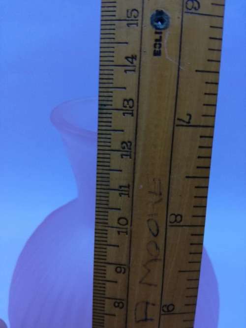 Pink frosted satin glass vase