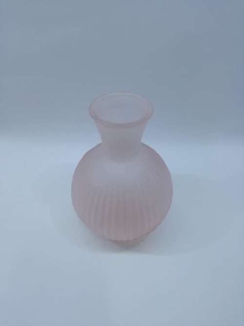 Pink frosted satin glass vase