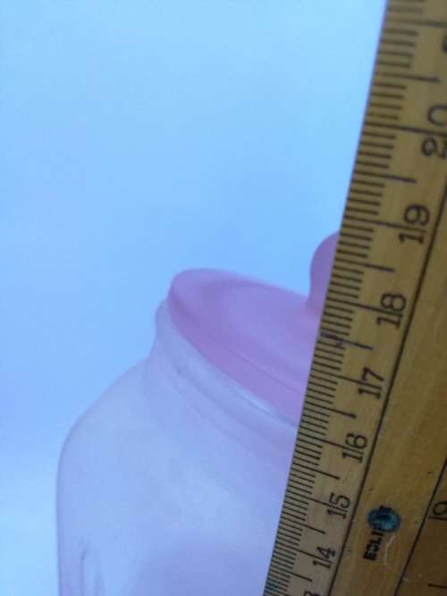 Pink frosted glass satin cookie jar - made in Italy