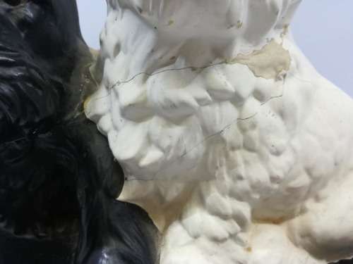 Vintage Brentleigh ware Black and White Scotch Whisky Display Dogs - repaired - see pics