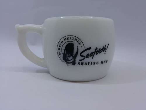 Vintage  SEAFROTH SHAVING MUG Scotch Heather Milk glass